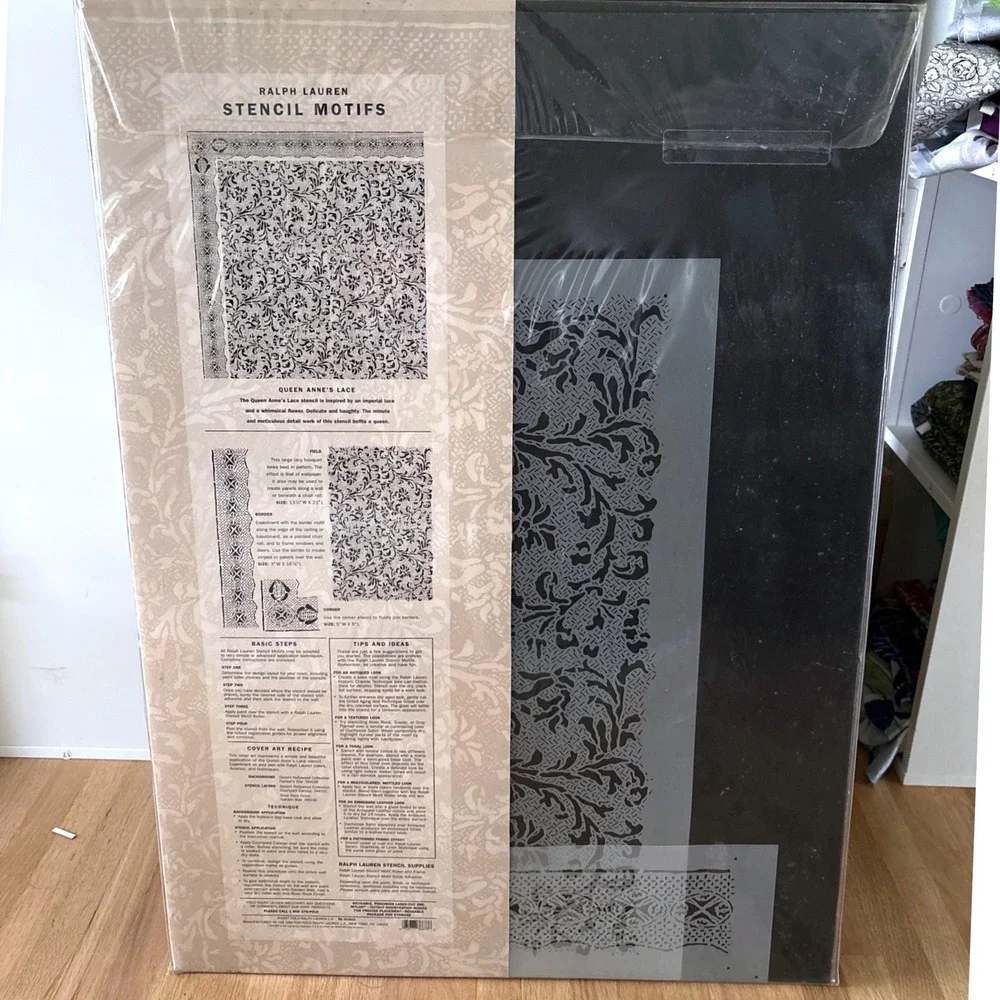 Ralph Lauren Queen Annes Lace Stencil Motif Vintage 1997 Wall Decor Kit